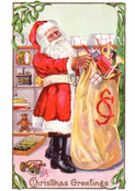 P&egrave;re No&euml;l et son grand sac de jouets